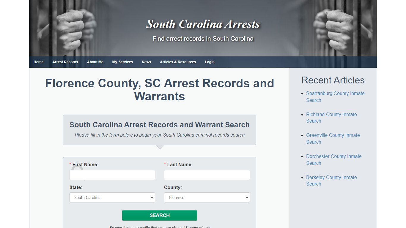 Florence County, SC Arrest Records and Warrants - South Carolina Arrests
