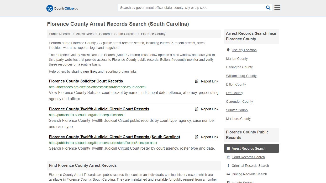 Arrest Records Search - Florence County, SC (Arrests & Mugshots)